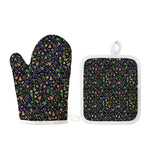Christmas Party Elements Pattern Print Oven Mitt And Pot Holder Set