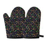 Christmas Party Elements Pattern Print Oven Mitts