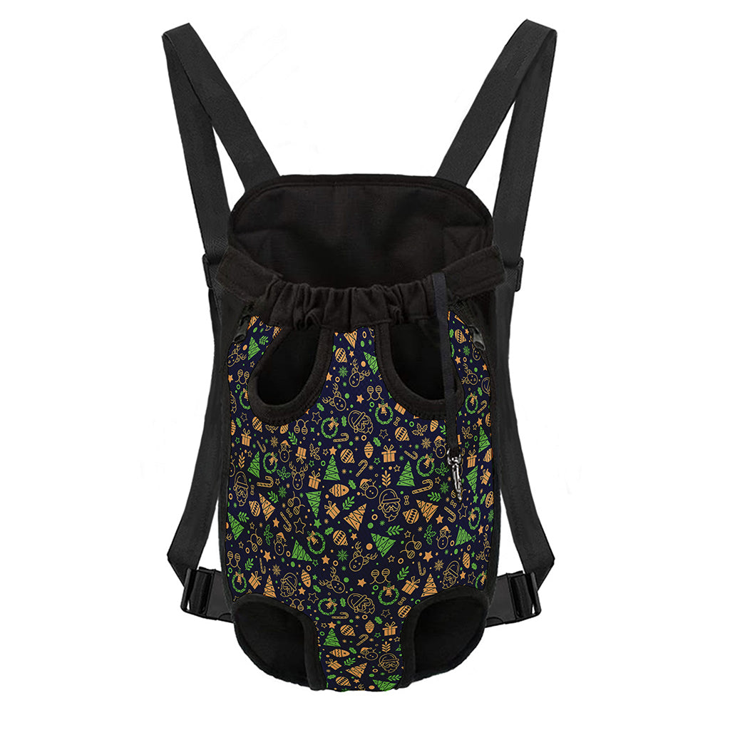 Christmas Party Elements Pattern Print Pet Carrier Backpack