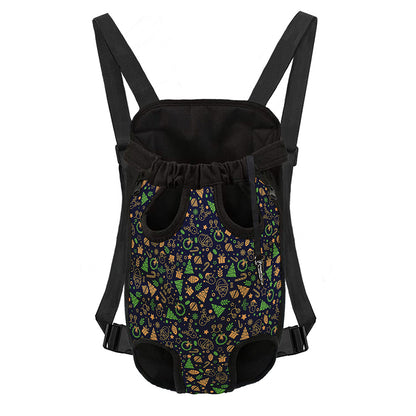 Christmas Party Elements Pattern Print Pet Carrier Backpack
