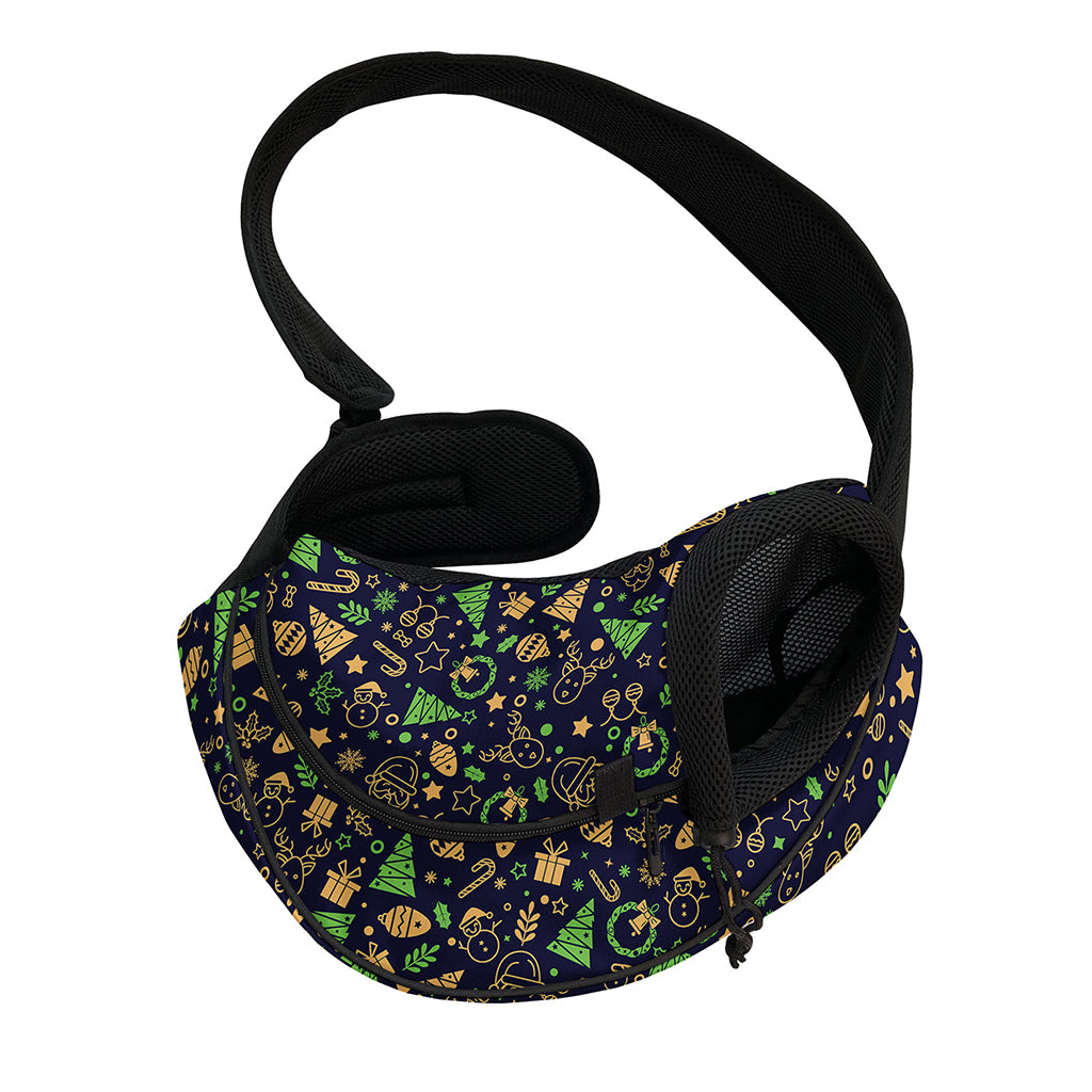 Christmas Party Elements Pattern Print Pet Sling Carrier