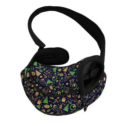 Christmas Party Elements Pattern Print Pet Sling Carrier