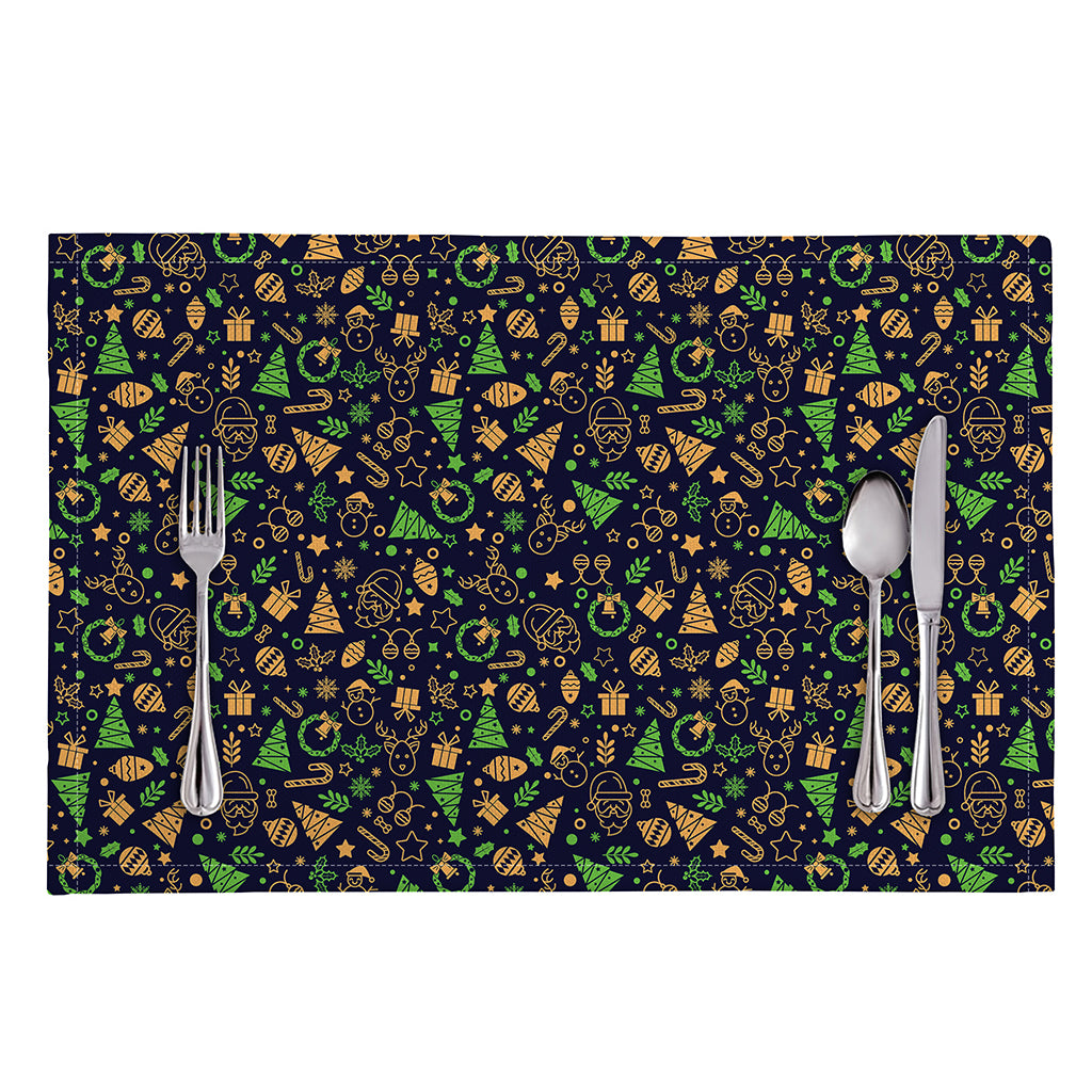 Christmas Party Elements Pattern Print Placemat
