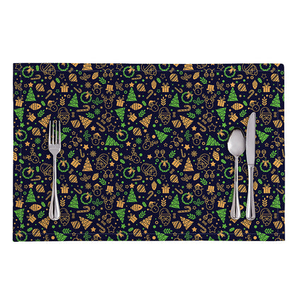 Christmas Party Elements Pattern Print Placemat