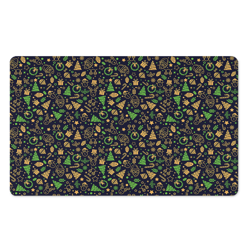 Christmas Party Elements Pattern Print Polyester Doormat