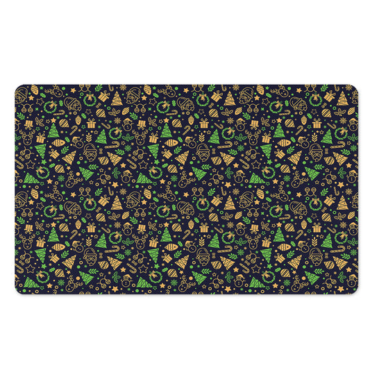 Christmas Party Elements Pattern Print Polyester Doormat