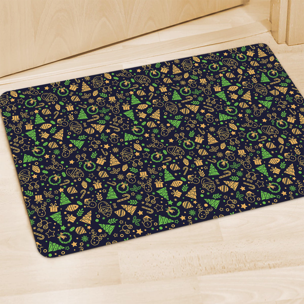 Christmas Party Elements Pattern Print Polyester Doormat