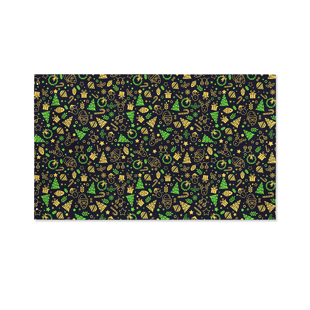 Christmas Party Elements Pattern Print Polyester Flag