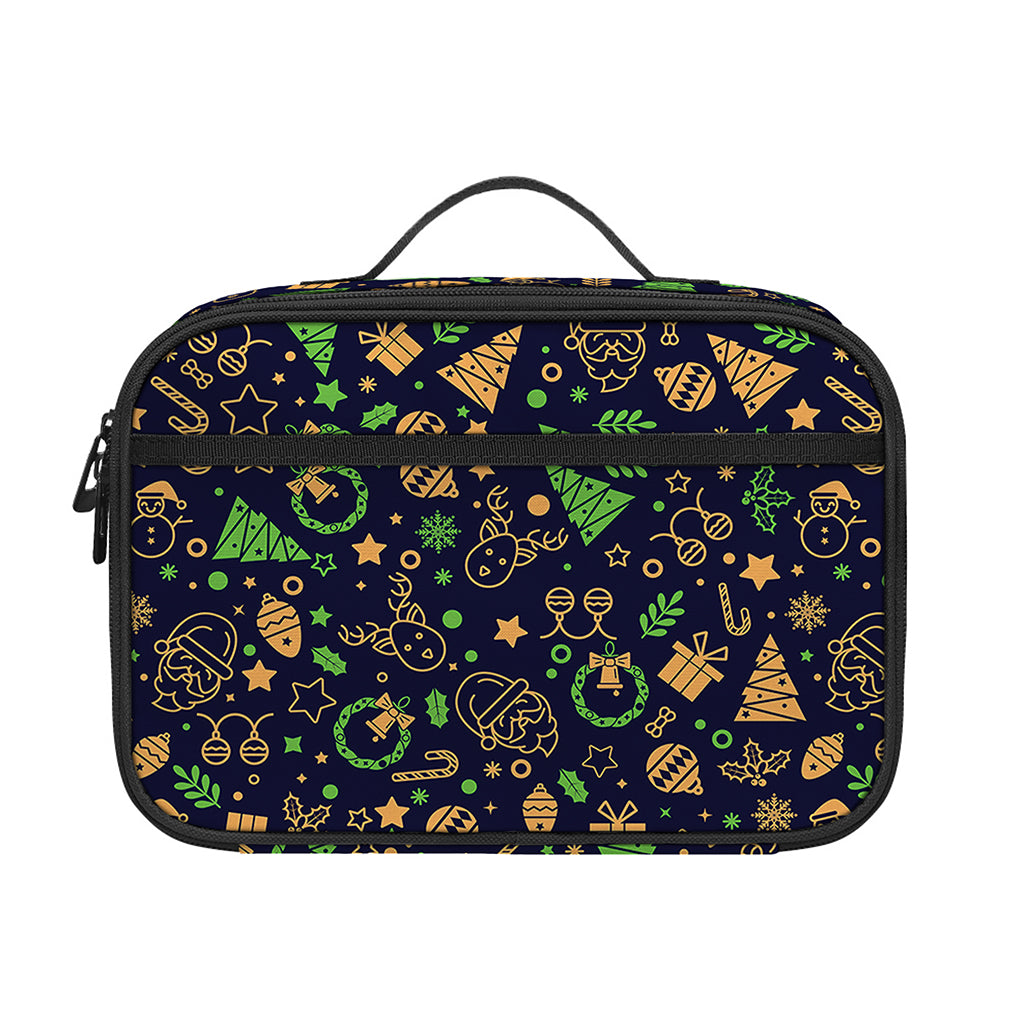 Christmas Party Elements Pattern Print Portable Lunch Bag