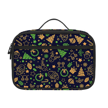 Christmas Party Elements Pattern Print Portable Lunch Bag