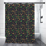 Christmas Party Elements Pattern Print Premium Shower Curtain