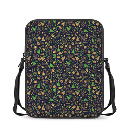 Christmas Party Elements Pattern Print Rectangular Crossbody Bag