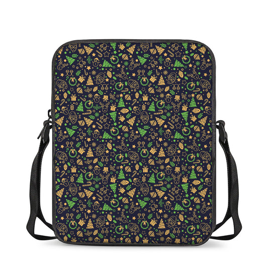 Christmas Party Elements Pattern Print Rectangular Crossbody Bag