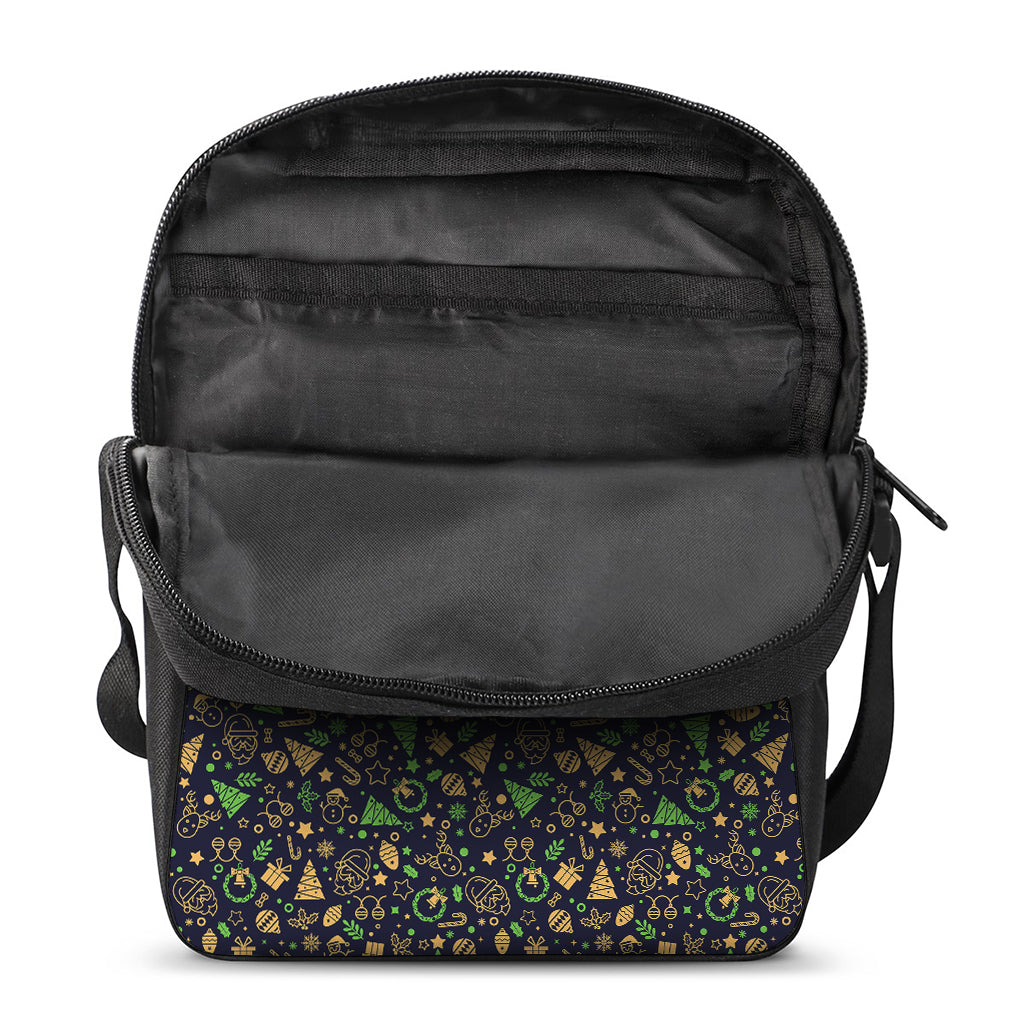 Christmas Party Elements Pattern Print Rectangular Crossbody Bag