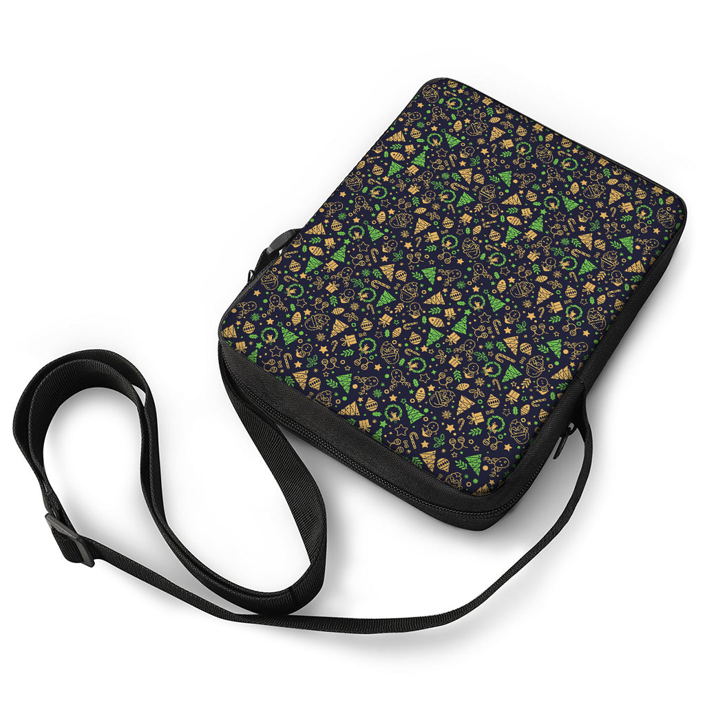 Christmas Party Elements Pattern Print Rectangular Crossbody Bag
