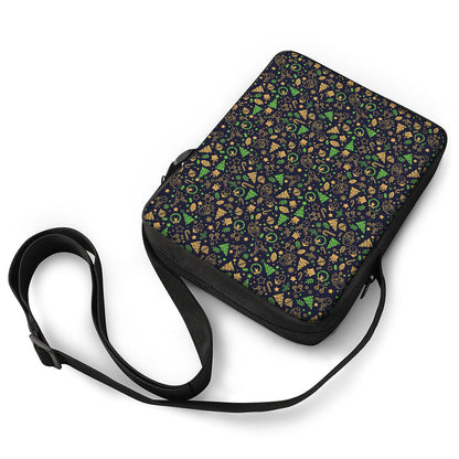 Christmas Party Elements Pattern Print Rectangular Crossbody Bag