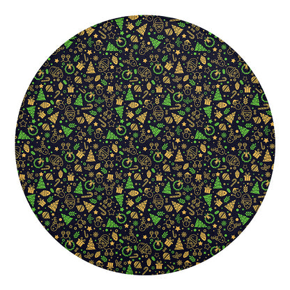 Christmas Party Elements Pattern Print Round Blanket