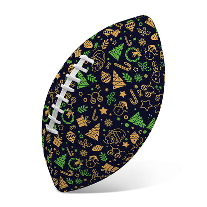 Christmas Party Elements Pattern Print Rugby Ball