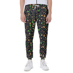 Christmas Party Elements Pattern Print Scuba Joggers