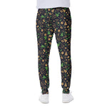 Christmas Party Elements Pattern Print Scuba Joggers