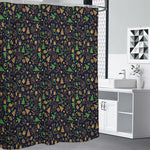 Christmas Party Elements Pattern Print Shower Curtain