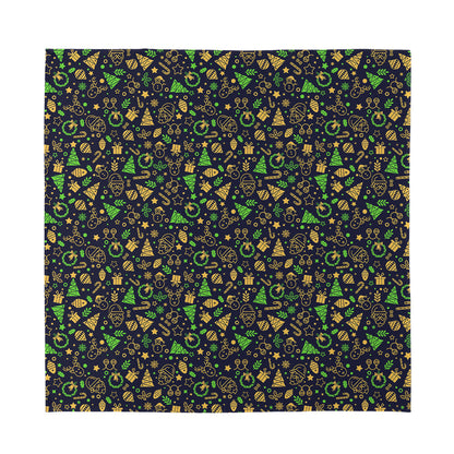 Christmas Party Elements Pattern Print Silk Bandana