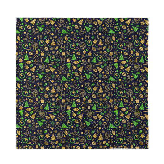 Christmas Party Elements Pattern Print Silk Bandana