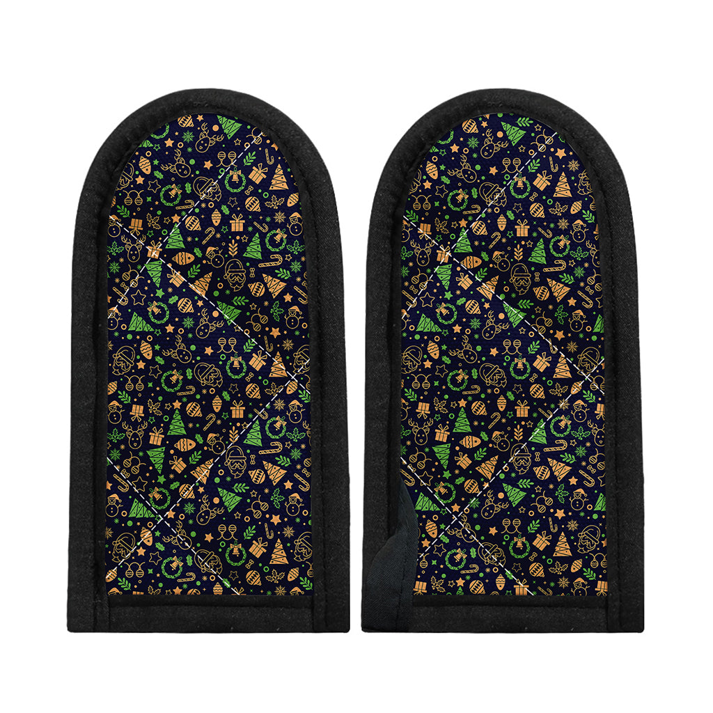 Christmas Party Elements Pattern Print Skillet Handle Cover