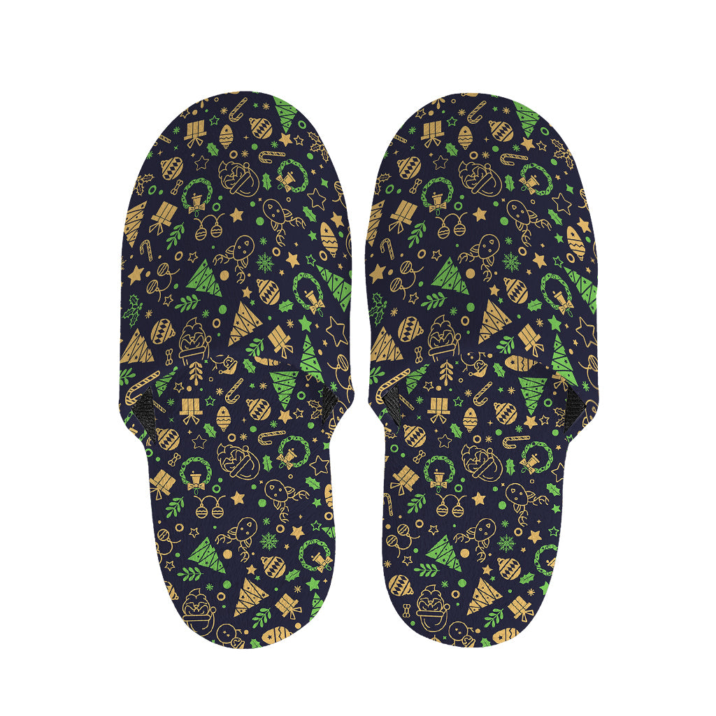Christmas Party Elements Pattern Print Slippers