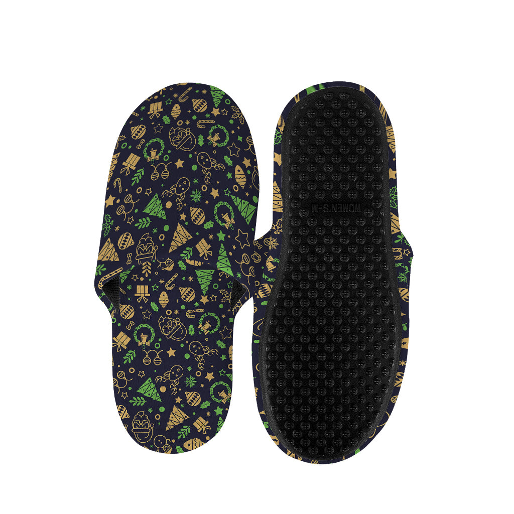 Christmas Party Elements Pattern Print Slippers