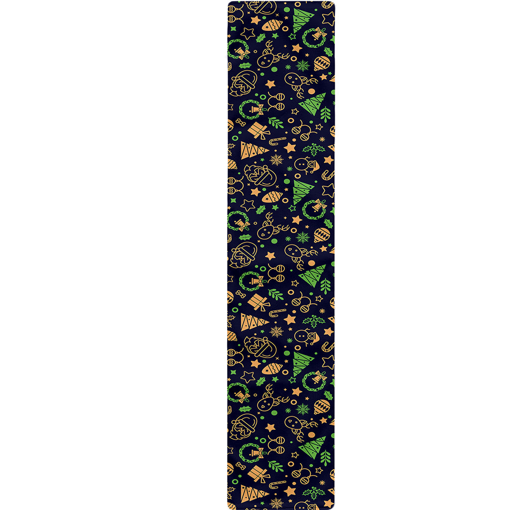 Christmas Party Elements Pattern Print Table Runner