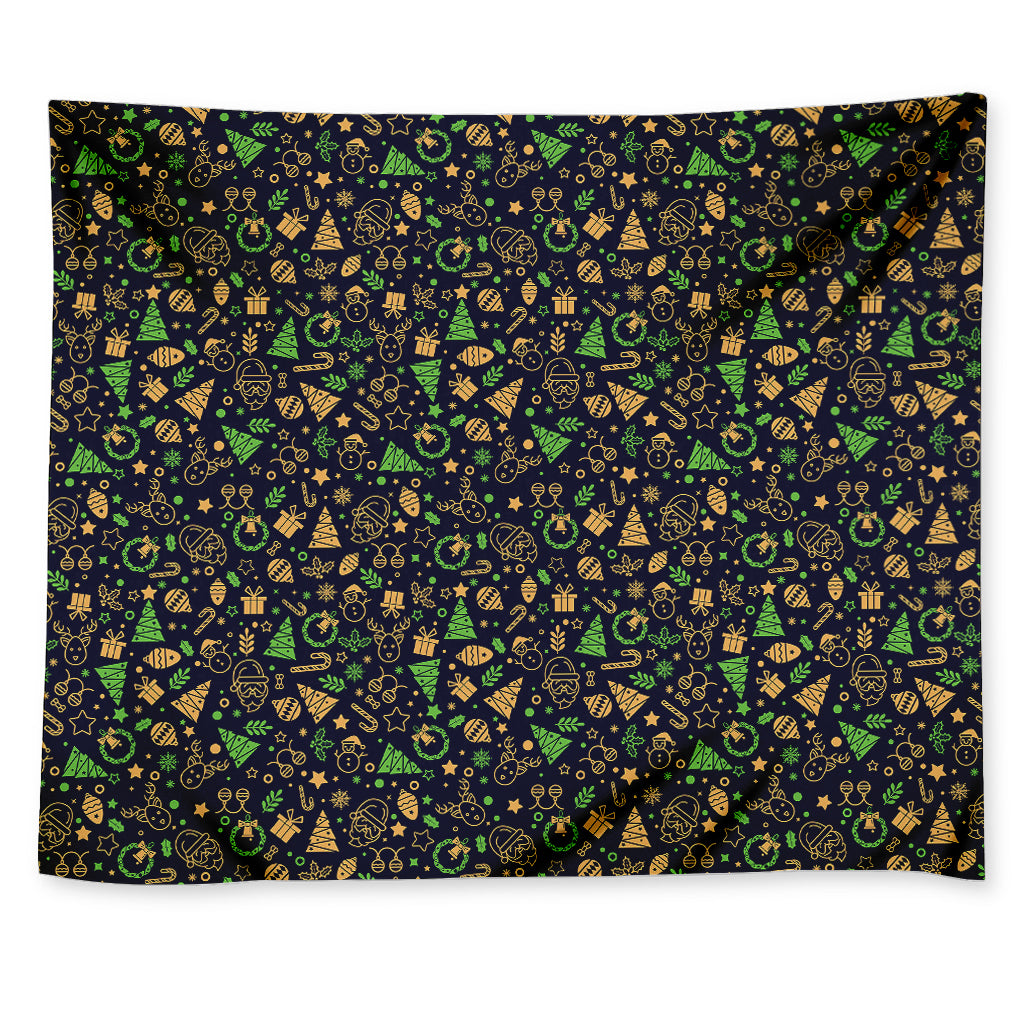 Christmas Party Elements Pattern Print Tapestry