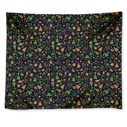 Christmas Party Elements Pattern Print Tapestry