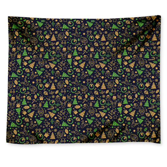 Christmas Party Elements Pattern Print Tapestry