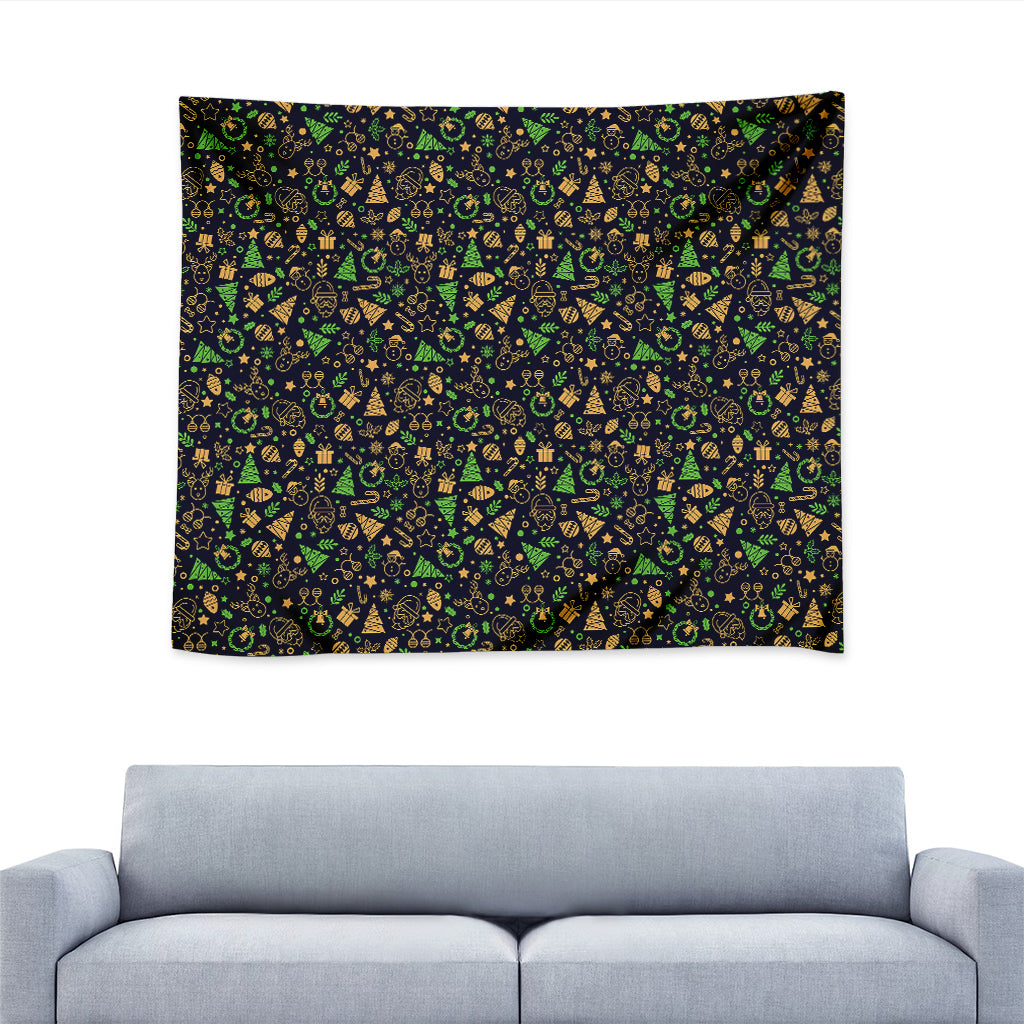 Christmas Party Elements Pattern Print Tapestry