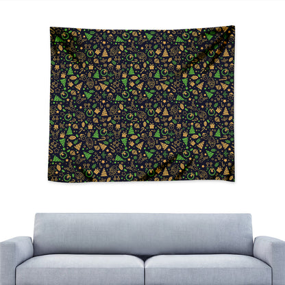 Christmas Party Elements Pattern Print Tapestry
