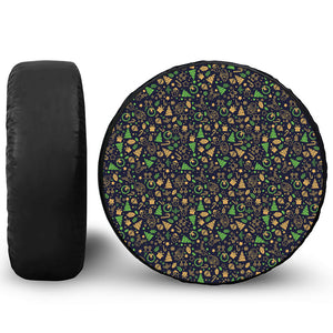 Christmas Party Elements Pattern Print Tire Cover