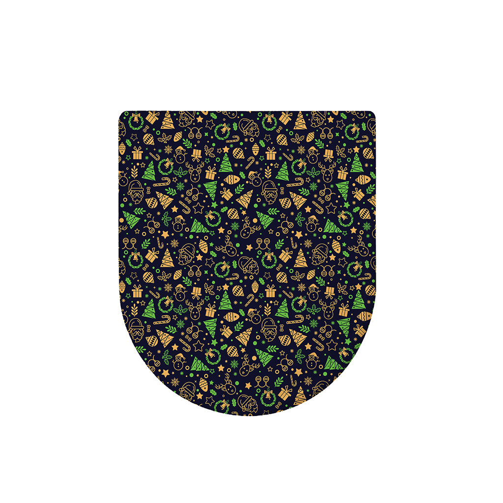 Christmas Party Elements Pattern Print Toilet Lid Cover