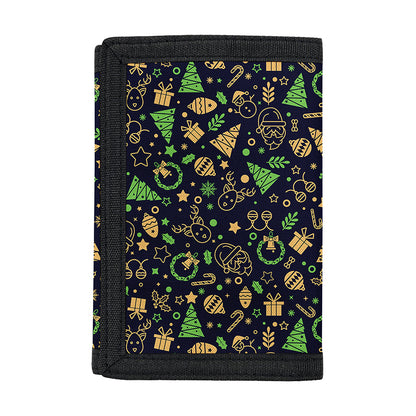 Christmas Party Elements Pattern Print Trifold Wallet