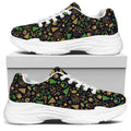 Christmas Party Elements Pattern Print White Chunky Shoes