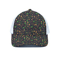 Christmas Party Elements Pattern Print White Mesh Trucker Hat