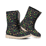 Christmas Party Elements Pattern Print Winter Boots