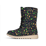Christmas Party Elements Pattern Print Winter Boots
