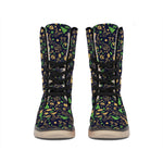 Christmas Party Elements Pattern Print Winter Boots