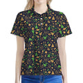 Christmas Party Elements Pattern Print Women's Polo Shirt