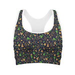 Christmas Party Elements Pattern Print Women's Sports Bra