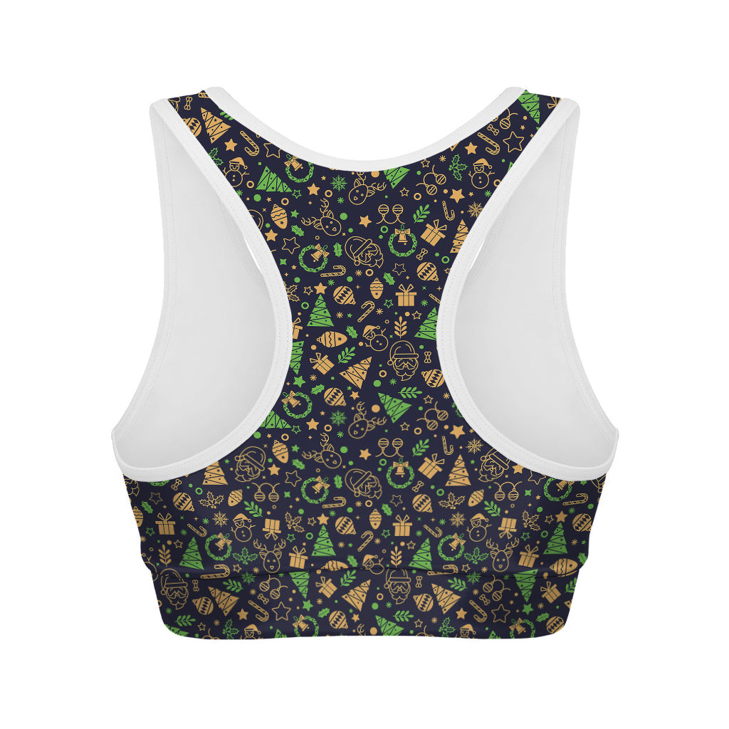 Christmas Party Elements Pattern Print Women's Sports Bra