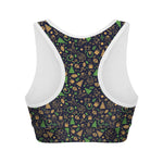 Christmas Party Elements Pattern Print Women's Sports Bra