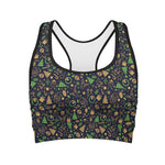 Christmas Party Elements Pattern Print Women's Sports Bra