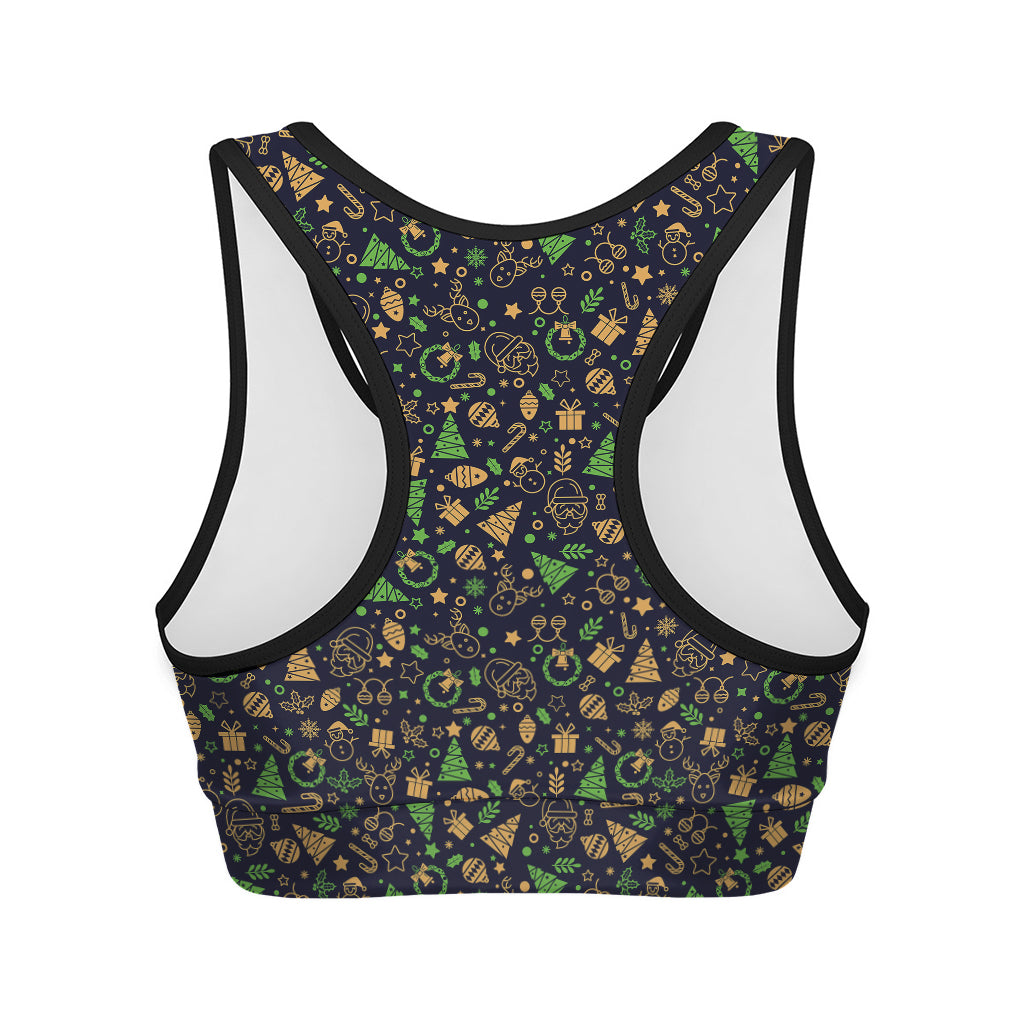 Christmas Party Elements Pattern Print Women's Sports Bra